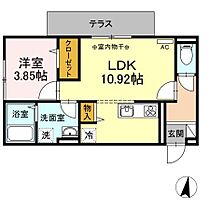 NEXT STAGE八戸溝  ｜ 佐賀県佐賀市八戸溝２丁目（賃貸アパート1LDK・1階・37.68㎡） その2