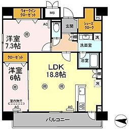 adorable 2LDKの間取図画像