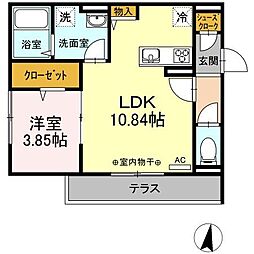 NEXTSTAGE八戸溝 1LDKの間取図画像