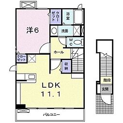 ビクトワール 1LDKの間取図画像