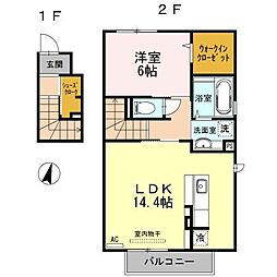ベルマノワール巨勢 1LDKの間取図画像