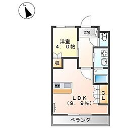 アイリス 1LDKの間取図画像