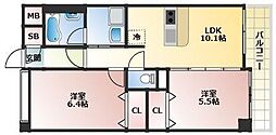 モンヴィラージュ佐賀駅前 2LDKの間取図画像