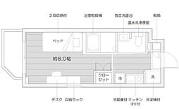 カレッジコート佐賀 ワンルームの間取図画像