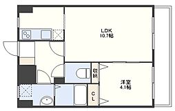 THERESIDENCEPARK佐賀駅南2 1LDKの間取図画像