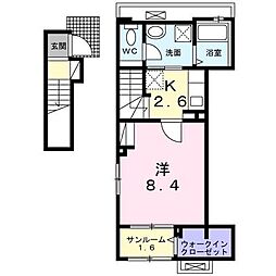 シャルモントゥ3 1Kの間取図画像