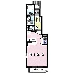 ヴィクトリー南佐賀 ワンルームの間取図画像