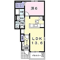 サンリッチA 1LDKの間取図画像