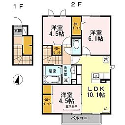 フローラルJIN 3LDKの間取図画像