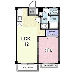 サンラーク鍋島 1LDKの間取図画像