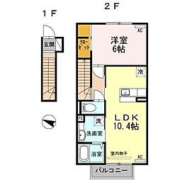 ビジュアムール 1LDKの間取図画像