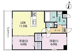 エルグランドコウノ 2LDKの間取図画像