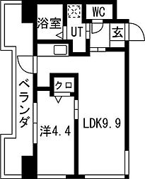 ビュークレスト佐賀駅前 1LDKの間取図画像