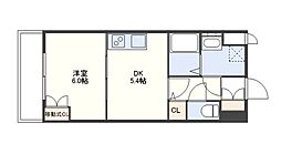RJR佐世保 1DKの間取図画像