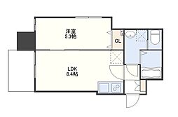 Forbis稲荷町 1LDKの間取図画像