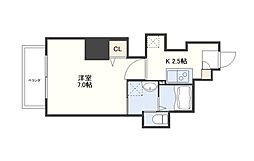 Forbis稲荷町 1Kの間取図画像