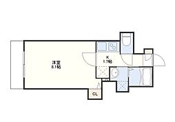 Forbis稲荷町 1Kの間取図画像