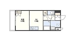 RJR佐世保 1DKの間取図画像