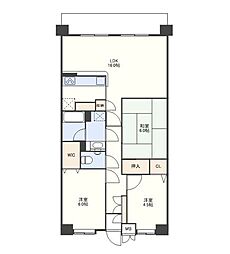 トーカンマンション潮見町 3LDKの間取図画像