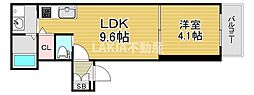 JR大阪環状線 桃谷駅 徒歩7分の賃貸アパート 3階1LDKの間取り