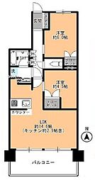 ヴェレーナ パレ・ド・クラッセ 2LDKの間取り