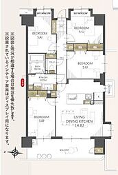 メロディーハイム水元公園弐番館 4LDKの間取図画像