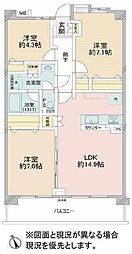 UR都市機構すまいる亀有7号棟 3LDKの間取図画像