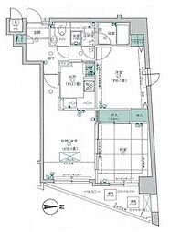 シーズ西日暮里 2LDKの間取図画像