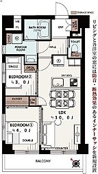 ラミアール鶯谷駅前マンション 2LDKの間取図画像