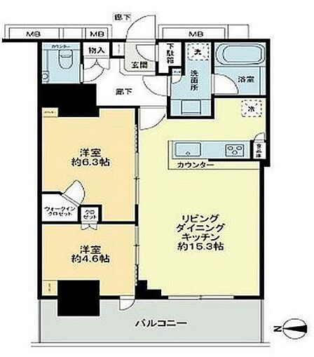 2LDK 間取り