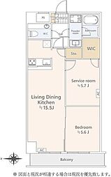 シャン・ド・ヴィラージュ 1SLDKの間取図画像