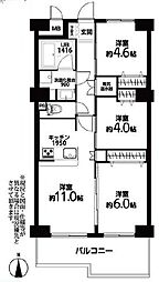 ライオンズマンション北千住第6 3LDKの間取図画像