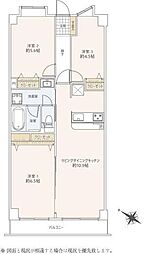 草加松原プリンスハイツ 3LDKの間取図画像