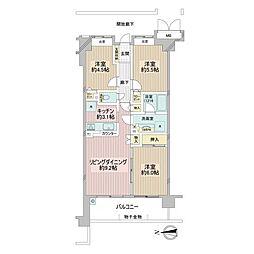 ダイアパレス松戸中央公園 3LDKの間取図画像