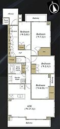 ラヴィドール北小金 4LDKの間取図画像