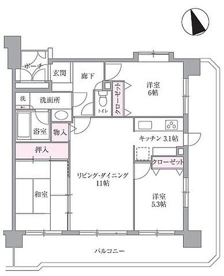 ◆6階部分×二面採光つき陽当たり良好な3LDK◆令和8年8月末新規リノベーション完了済