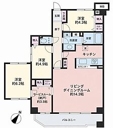 モア・ステージ墨田 3SLDKの間取図画像