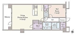 パレステージ江北 1LDKの間取図画像