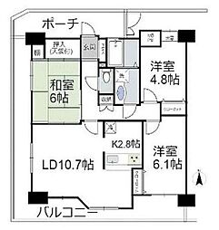 草加サンハイツ 3LDKの間取図画像