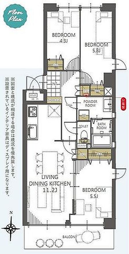 角部屋につき明るく風通しの良い室内。各所に収納を設けており荷物が多い方も安心です。