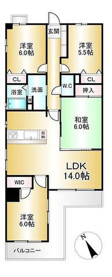 ■4LDK■専有面積81.03m2■バルコニー面積14.20m2