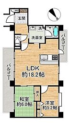 豊中曽根リッツハウス 2LDKの間取図画像
