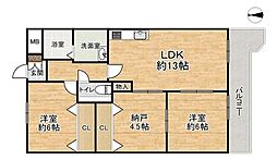 グリーンエクセル柴原 2SLDKの間取図画像