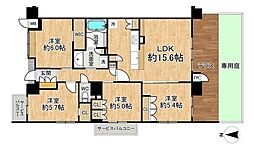 リビオ豊中少路 4LDKの間取図画像