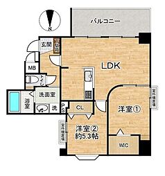 アンビエント江坂 2LDKの間取図画像