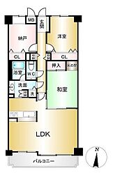 ライオンズマンション長興寺北 2SLDKの間取図画像