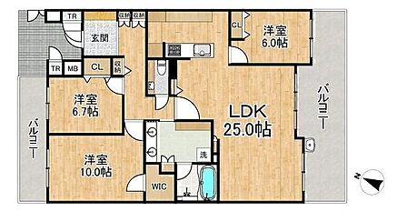 ■3LDK■専有面積112.00m2■バルコニー面積26.04m2