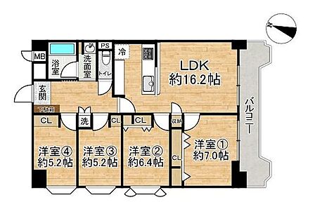 ■4LDK■専有面積86.40m2■バルコニー面積9.75m2