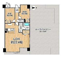 コスモ豊中桜の町 2LDKの間取図画像