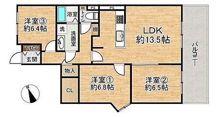 ■3LDK■専有面積70.24m2■バルコニー面積10.12m2
